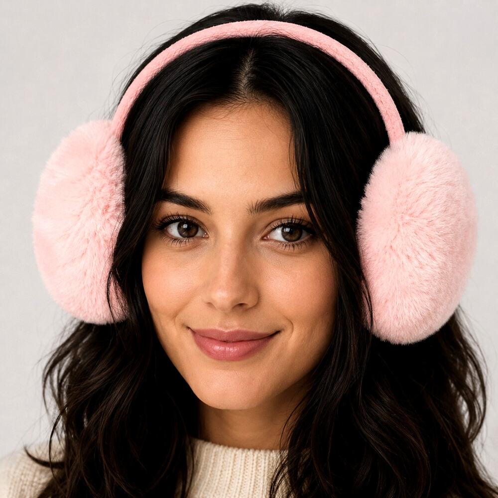 Winter Fluffy Comfortable Adjustable Earmuffs - Pink